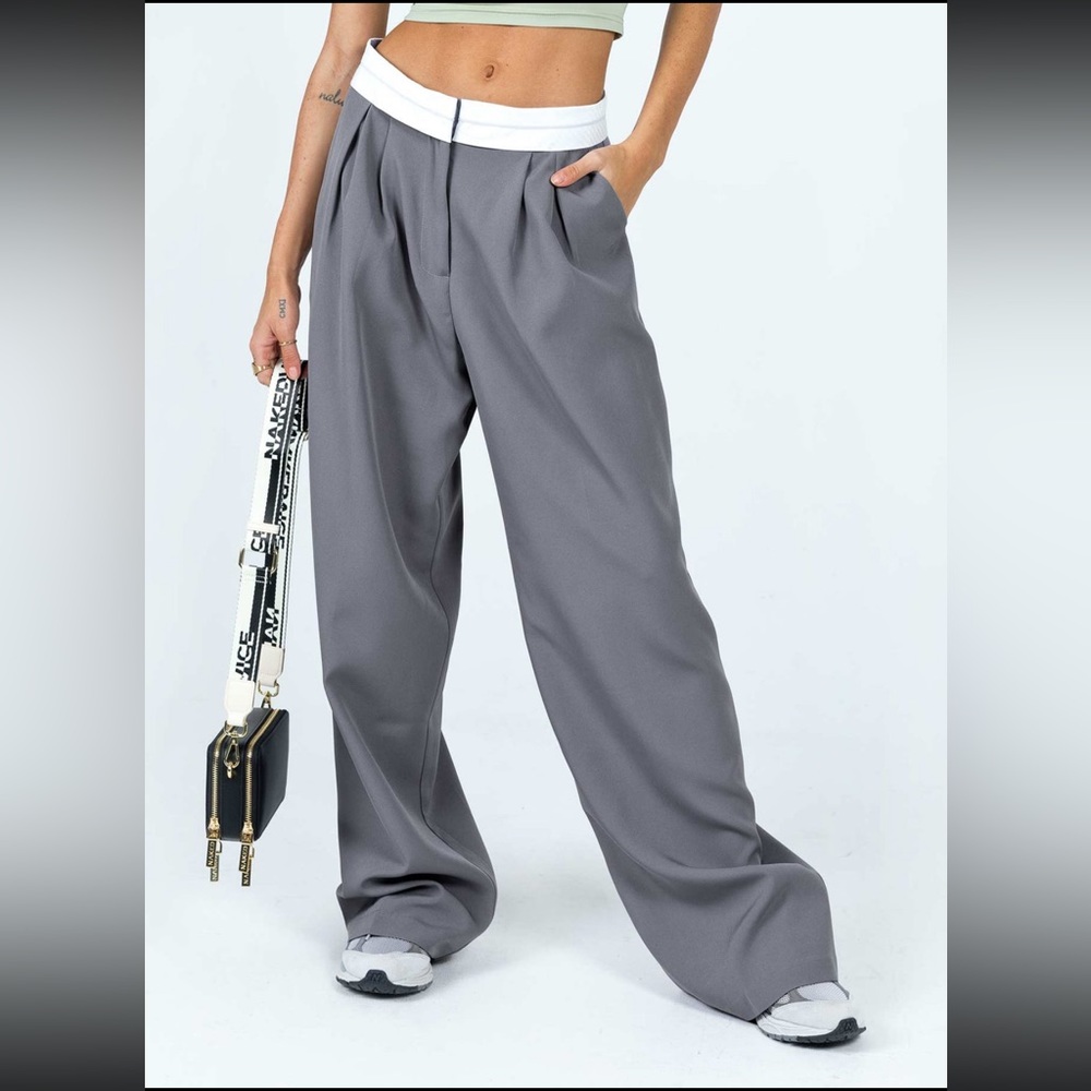 Princess Polly Gray Wide Leg Pants